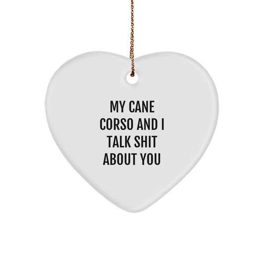 Funny Cane Corso Dog Gifts from Friends for Christmas Unique Gifts, Heart Ornament for Men Women Family - Image 1