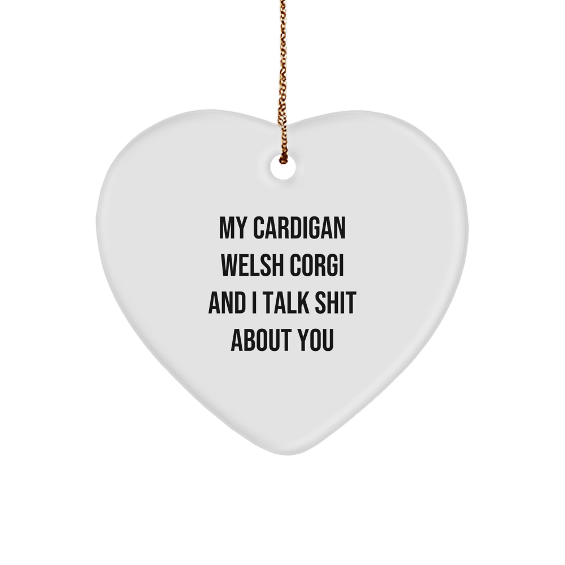 Christmas Gift Cardigan Welsh Corgi Heart Ornament for Her Present - Image 1