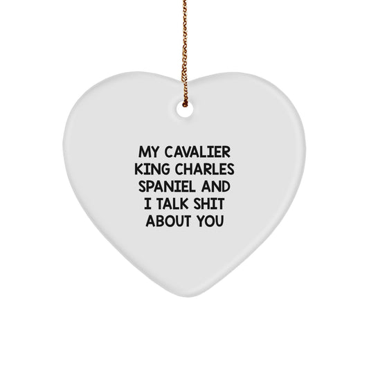Funny Gifts from Friends and Family Members for My Cavalier King Charles Spaniel Dog - Heart Ornament, Christmas Unique Presents - Image 1