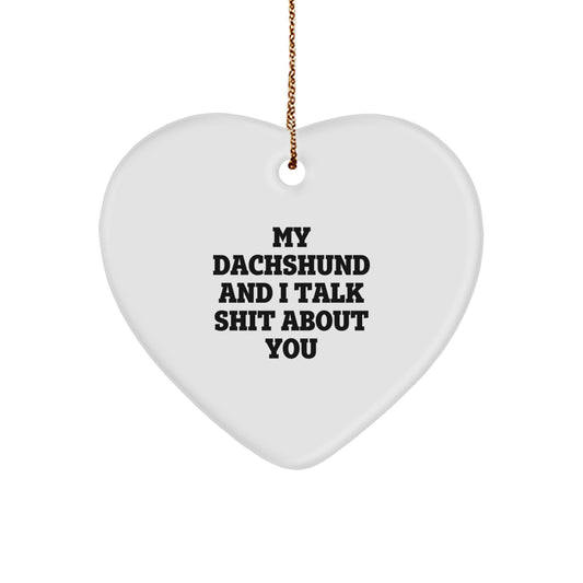 Funny Dachshund Dog Heart Ornaments Gifts from Friends for Men Women Christmas Unique Presents - Image 1