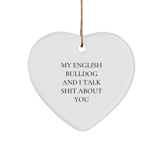 English Bulldog Keepsake Christmas Ornament for Him Gift - Image 1