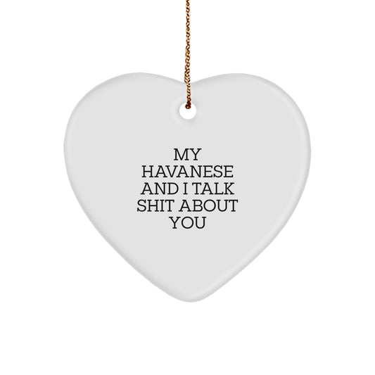 Havanese Heart Ornament Keepsake for Him Bright Christmas Gift - Image 1