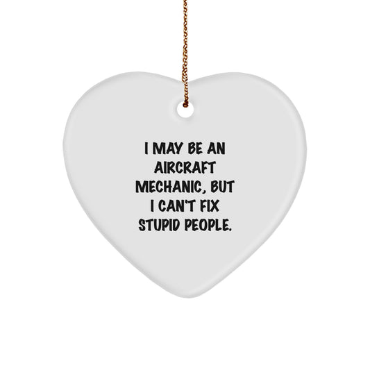 Christmas Gift Keepsake Ornament for Her – Aircraft Mechanic Quote - Image 1