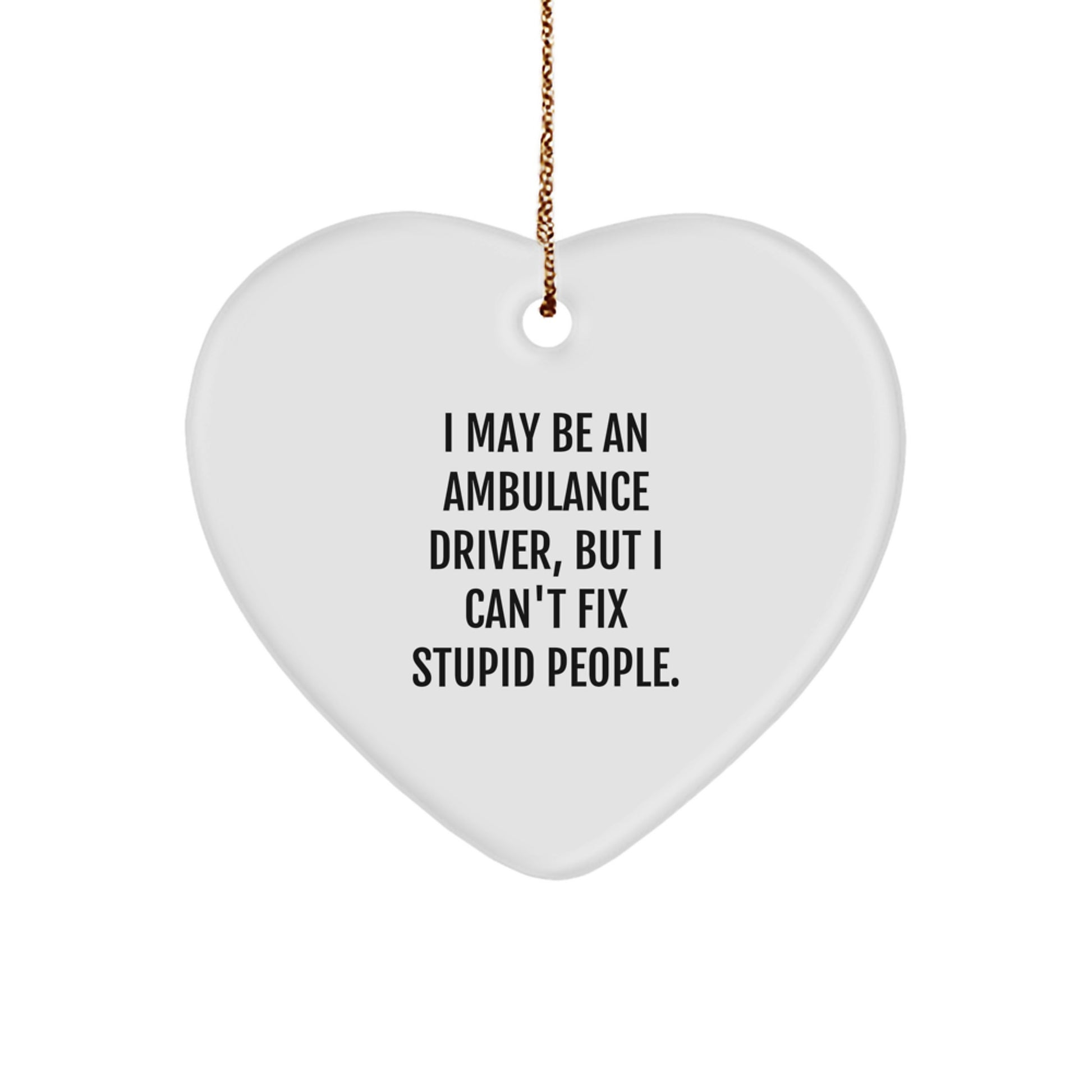 Ambulance Driver Heart Keepsake Christmas Ornament for Him Gift - Image 1