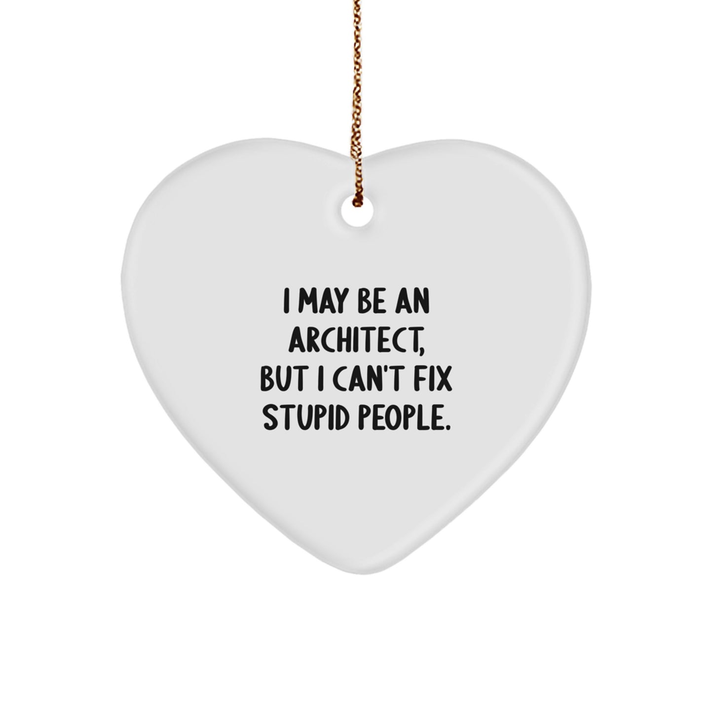 Christmas Gift for Her Architect Heart Ornament Present - Image 1