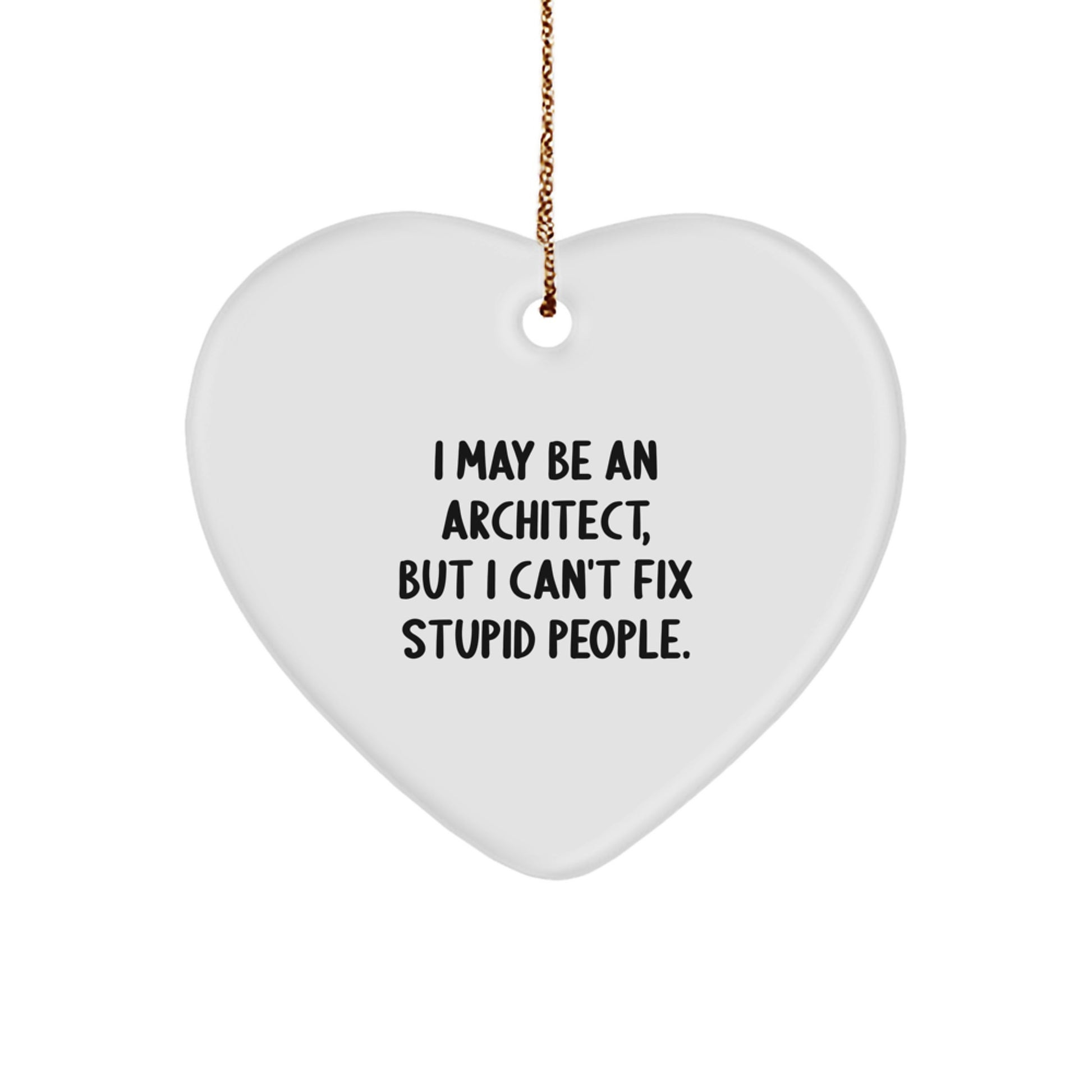 Christmas Gift for Her Architect Heart Ornament Present - Image 1