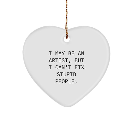 Christmas Gift Ornament for Her Present – Artist Keepsake Heart - Image 1