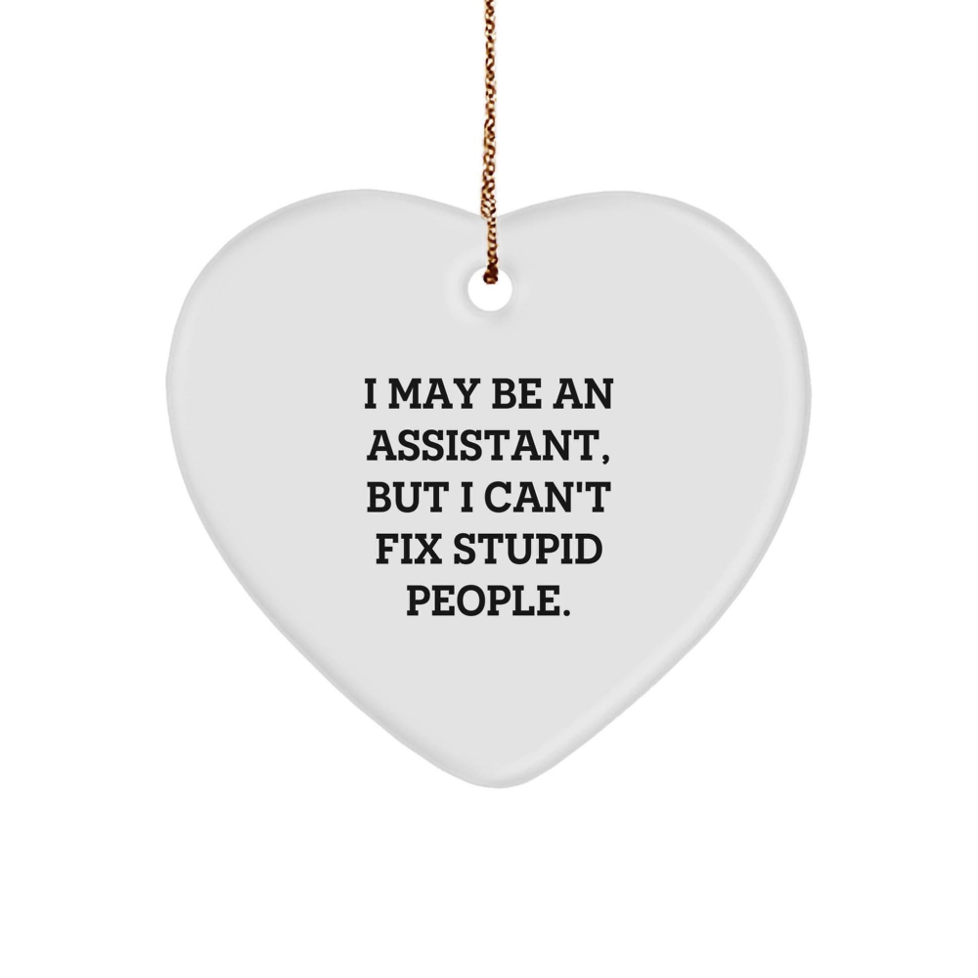 Funny Assistant Heart Ornament Gifts from Friends, Coworkers, Family - I May Be An Assistant, But I Can't Fix Stupid People - Christmas Unique Gifts for Assistant - Image 1