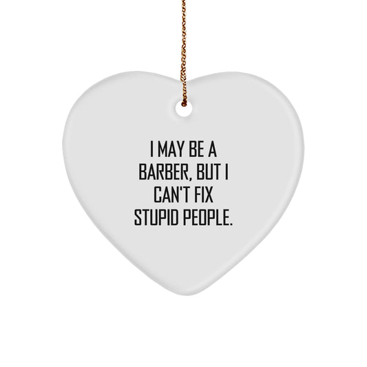 Barber Favorite Christmas Heart Ornament for Kids Holiday Gift - Image 1
