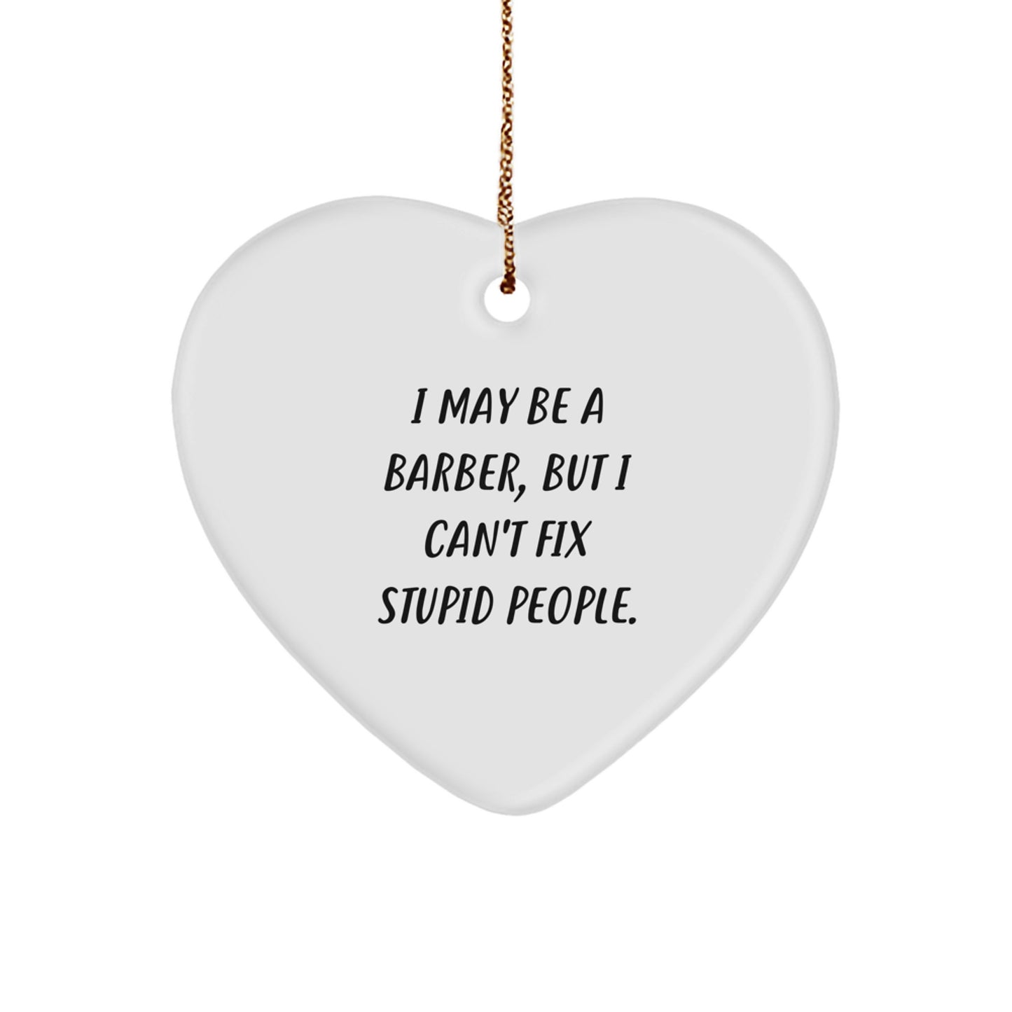 Christmas Gift for Roommates Barber Collectible Heart Ornament - Image 1