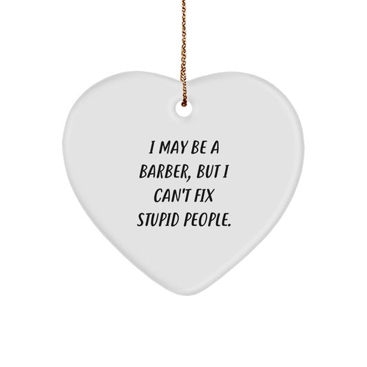 Christmas Gift for Roommates Barber Collectible Heart Ornament - Image 1
