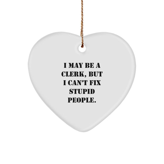 Christmas Gift for Roommates Collectible Clerk Heart Ornament - Image 1