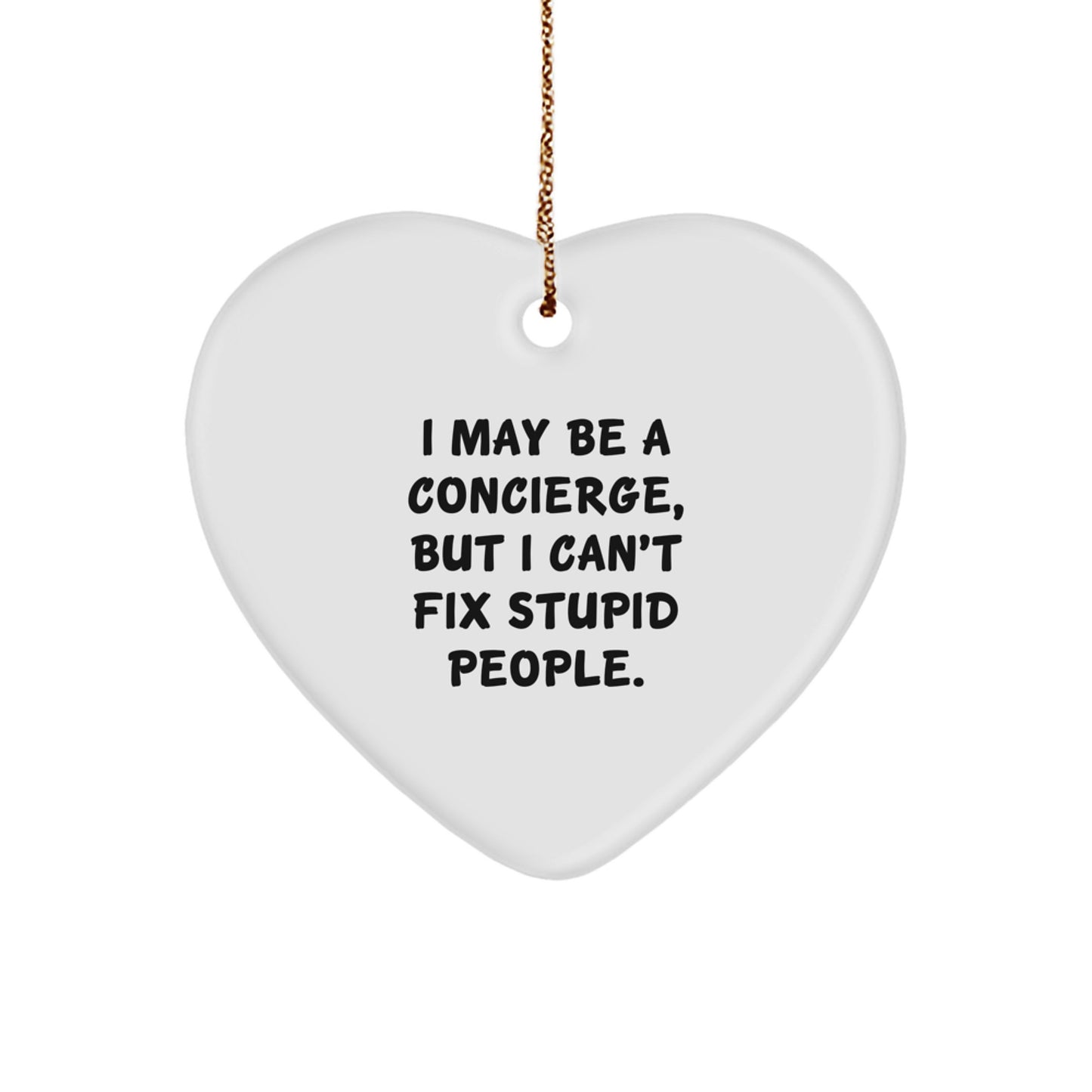 Quirky Concierge Heart Ornament Novelty Christmas Gift for Friends - Image 1