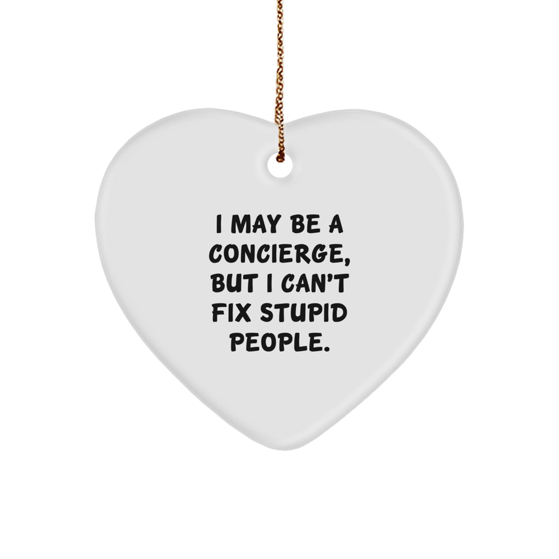 Quirky Concierge Heart Ornament Novelty Christmas Gift for Friends - Image 1