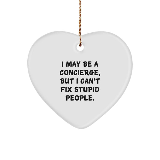 Quirky Concierge Heart Ornament Novelty Christmas Gift for Friends - Image 1