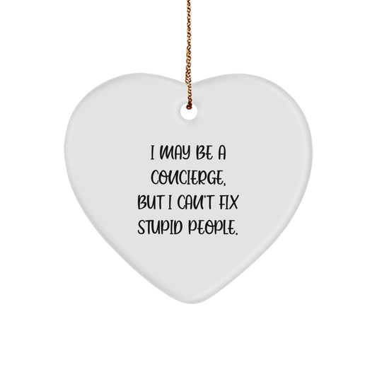 Christmas Gift for Her Concierge Heart Ornament Present With Quote - Image 1