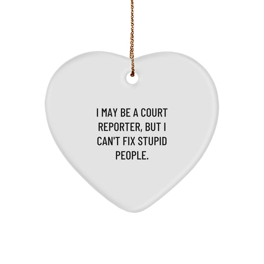 Sassy Court Reporter Christmas Ornament Novelty Heart for Friends Gift - Image 1