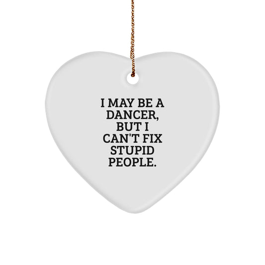 Christmas Gift for Her Dancer Keepsake Ornament – Heart Shape With Quote - Image 1