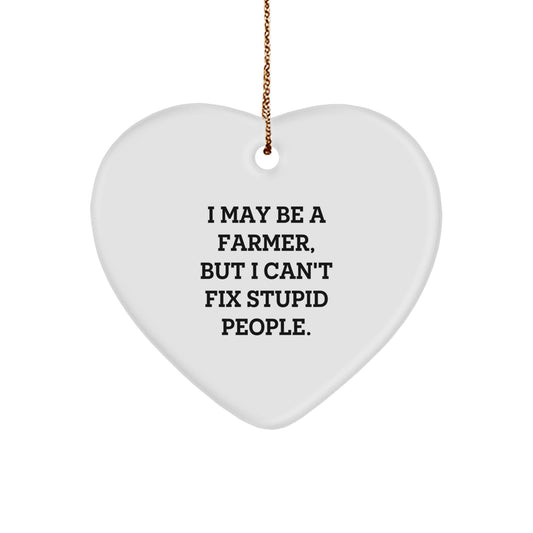 Funny Farmer Heart Ornament Gifts for Men from Friends, Unique Christmas Unique Gifts for Farmer - Image 1