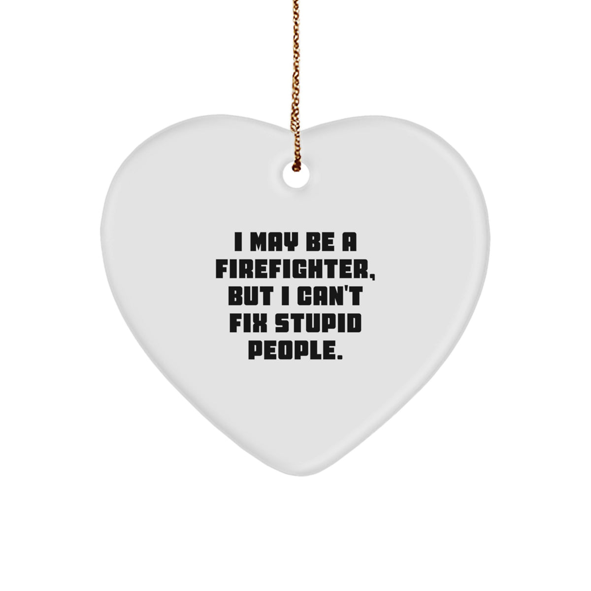 Firefighter Keepsake Heart-Shaped Christmas Ornament for Him Gift - Image 1