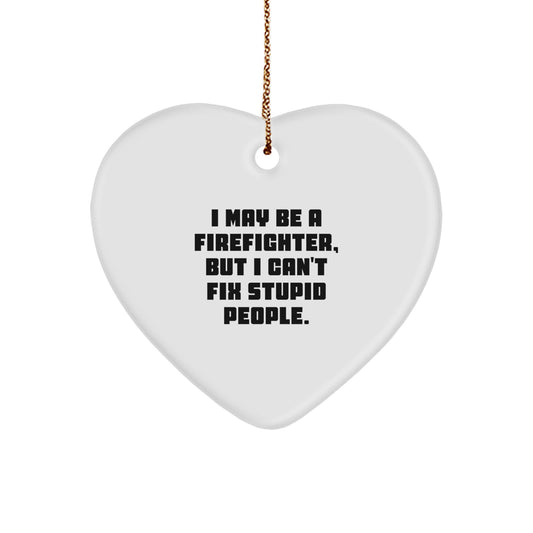 Firefighter Keepsake Heart-Shaped Christmas Ornament for Him Gift - Image 1