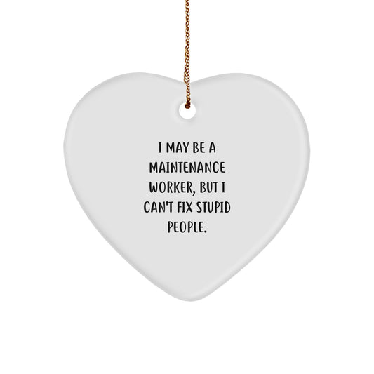 For Him Maintenance Worker Keepsake Christmas Unique Gift Heart Ornament - Image 1