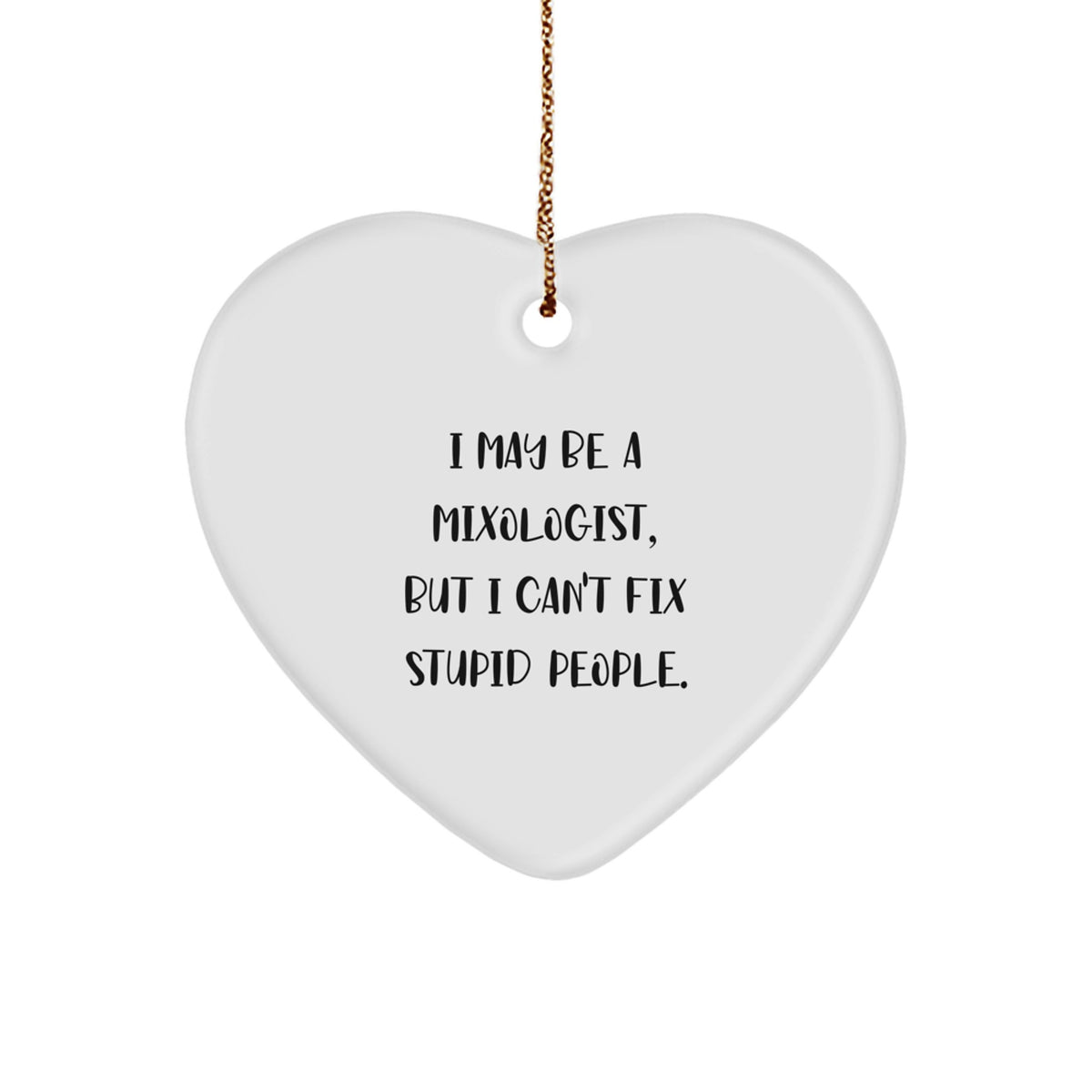 Mixologist Keepsake White Heart Christmas Ornament for Him Gift - Image 1