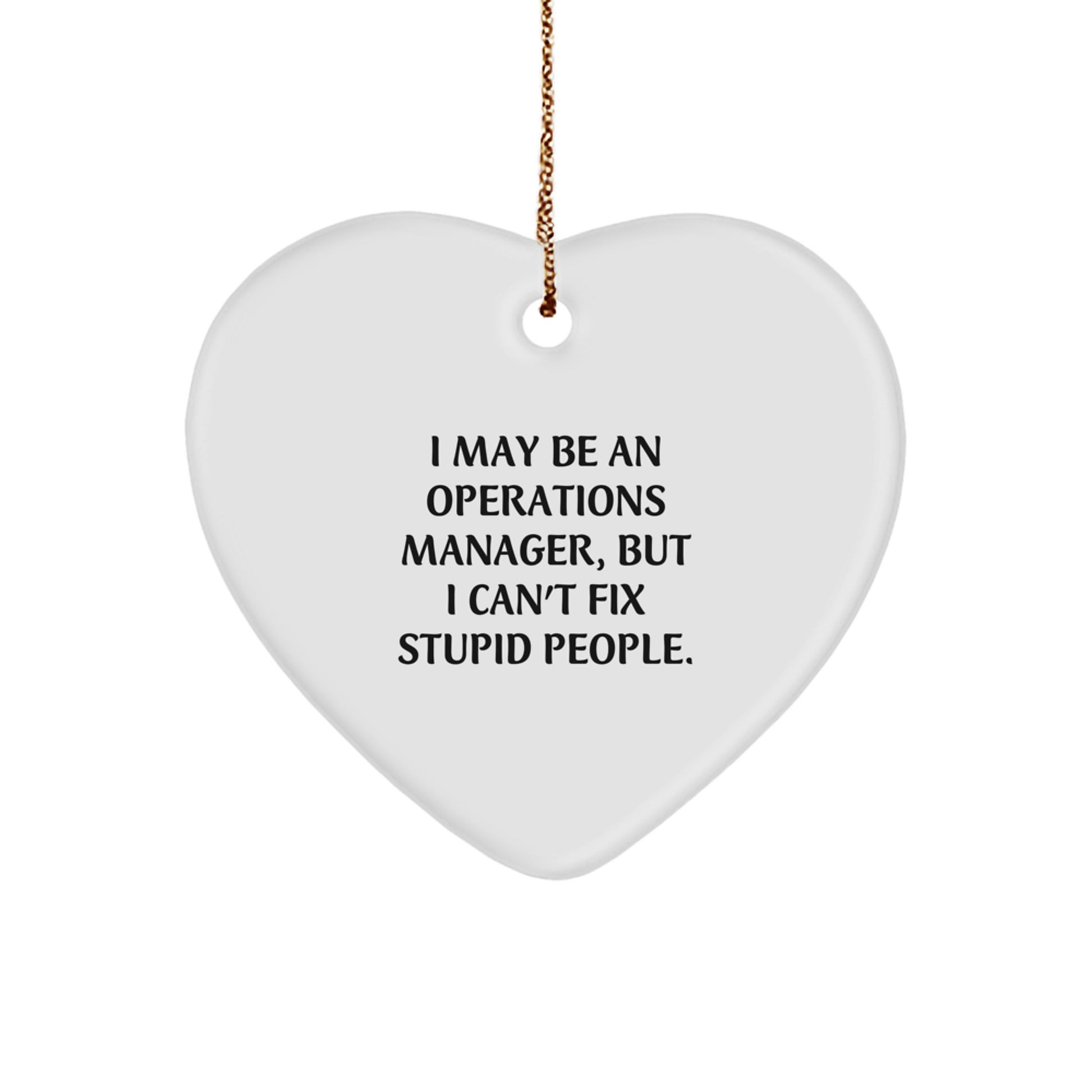 Funny Operations Manager Heart Ornament, Gifts from Men to Operations Manager, Christmas Unique Gifts for Women Friends Coworkers Family - Image 1