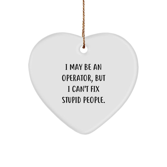 Funny Operator Heart-Shaped Christmas Ornament Novelty Gift for Friends - Image 1