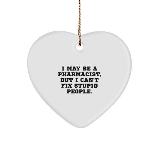 Pharmacist Keepsake Christmas Ornament for Him Gift Heart-Shaped - Image 1