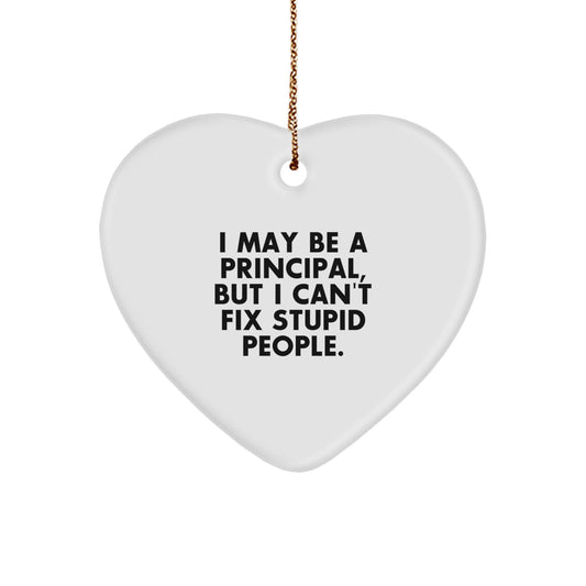 Sarcastic Principal Heart Christmas Ornament for Friends Gift - Image 1