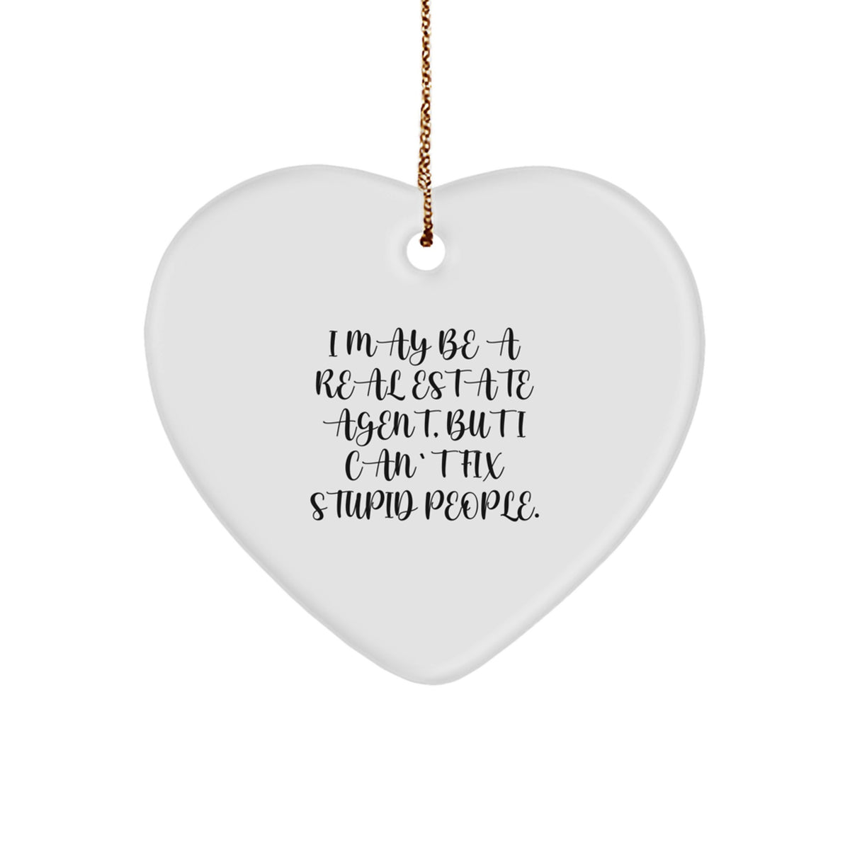 Christmas Unique Gift Real Estate Agent Heart Ornament for Her Present - Image 1
