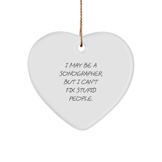 Sonographer Heart Ornament Idea Christmas Gift for Coworkers - Image 1