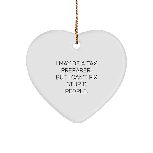 Funny Tax Preparer Gift Heart Ornaments from Friends to Coworkers, Perfect for Christmas Unique Gifts - Image 1