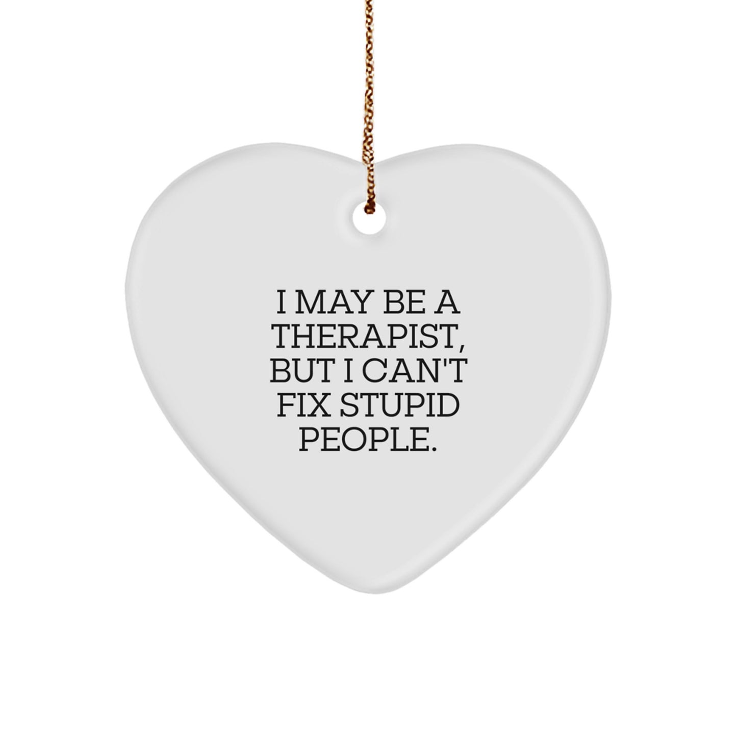Funny Therapist Gifts from Men, Heart Ornament for Therapist Friends, Christmas Unique Presents for Women Coworkers Family - Image 1
