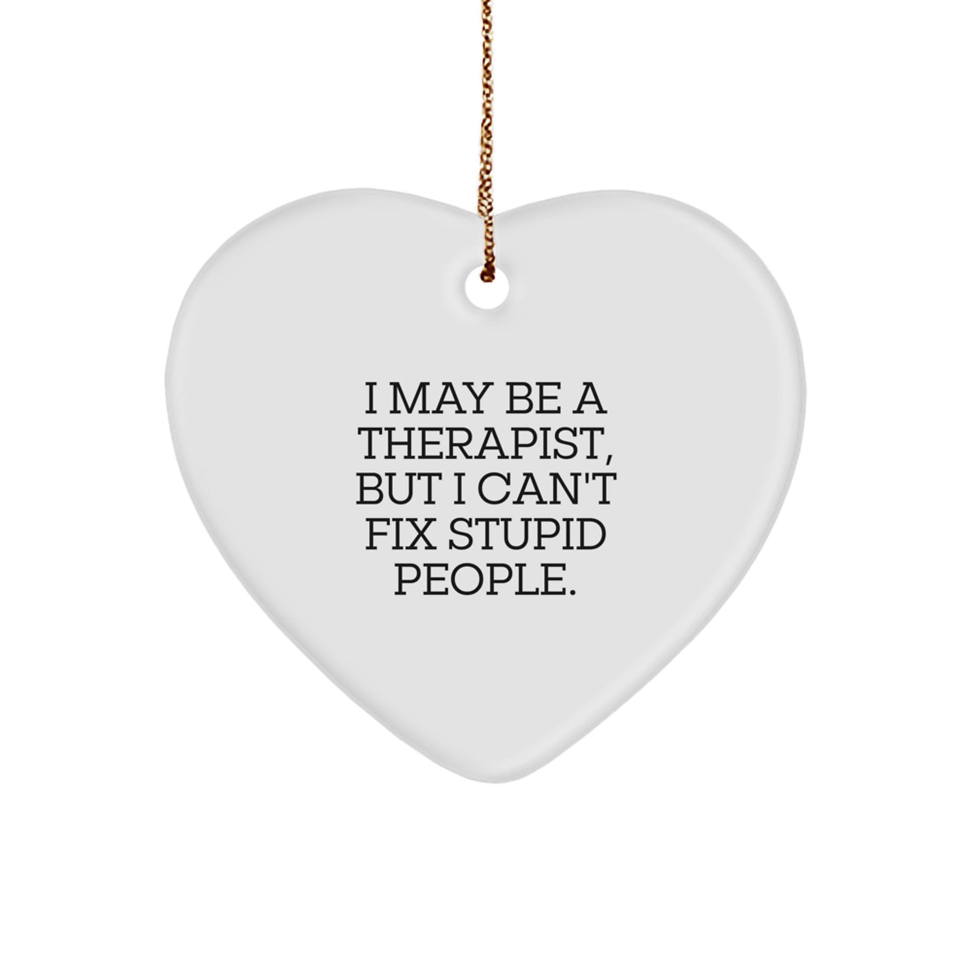 Funny Therapist Gifts from Men, Heart Ornament for Therapist Friends, Christmas Unique Presents for Women Coworkers Family - Image 1