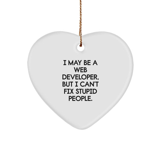 Family Treasure Web Developer Christmas Ornament Heart Love Gift - Image 1