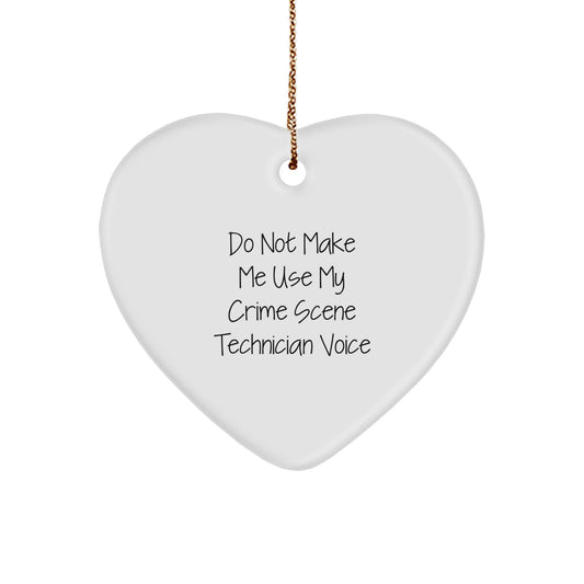 Crime Scene Technician Heart Christmas Ornament for Coworkers Idea Gift - Image 1