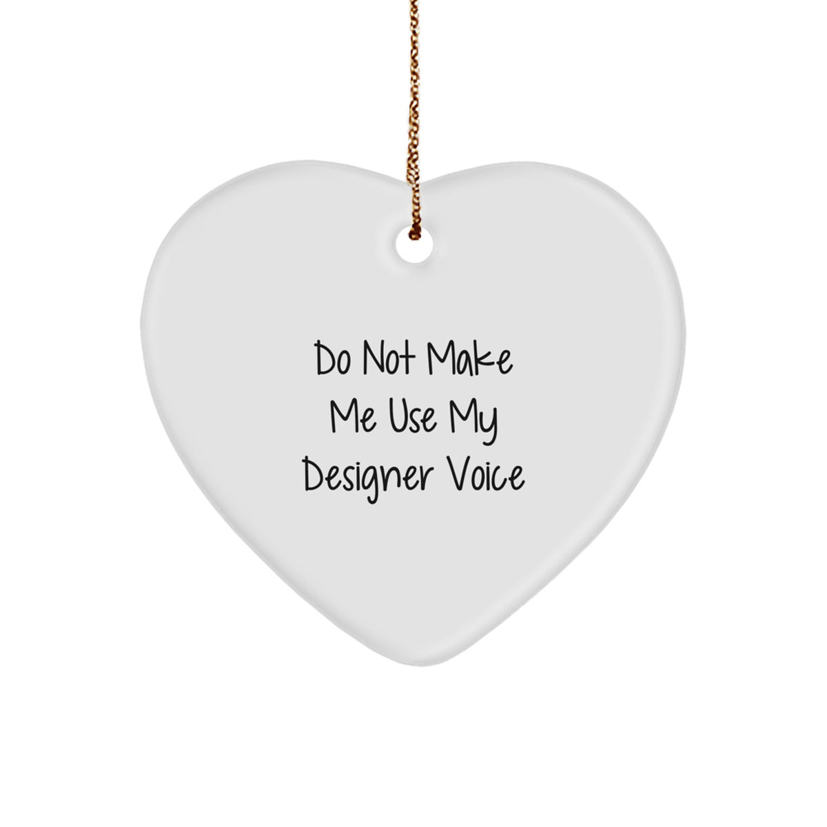 Christmas Unique Gift for Her Designer Voice Heart Ornament, White, Present - Image 1