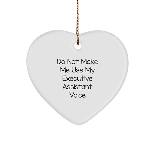 Funny Executive Assistant Heart Ornament Gifts from Men, Women, Coworkers, Gifts for Executive Assistant, Funny Office Decorations for Christmas - Image 1