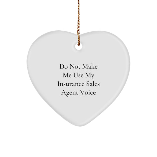 Christmas Gift for Her Insurance Sales Agent Heart Ornament Present - Image 1