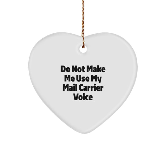Christmas Unique Gift Funny Mail Carrier Heart Ornament for Her Present - Image 1