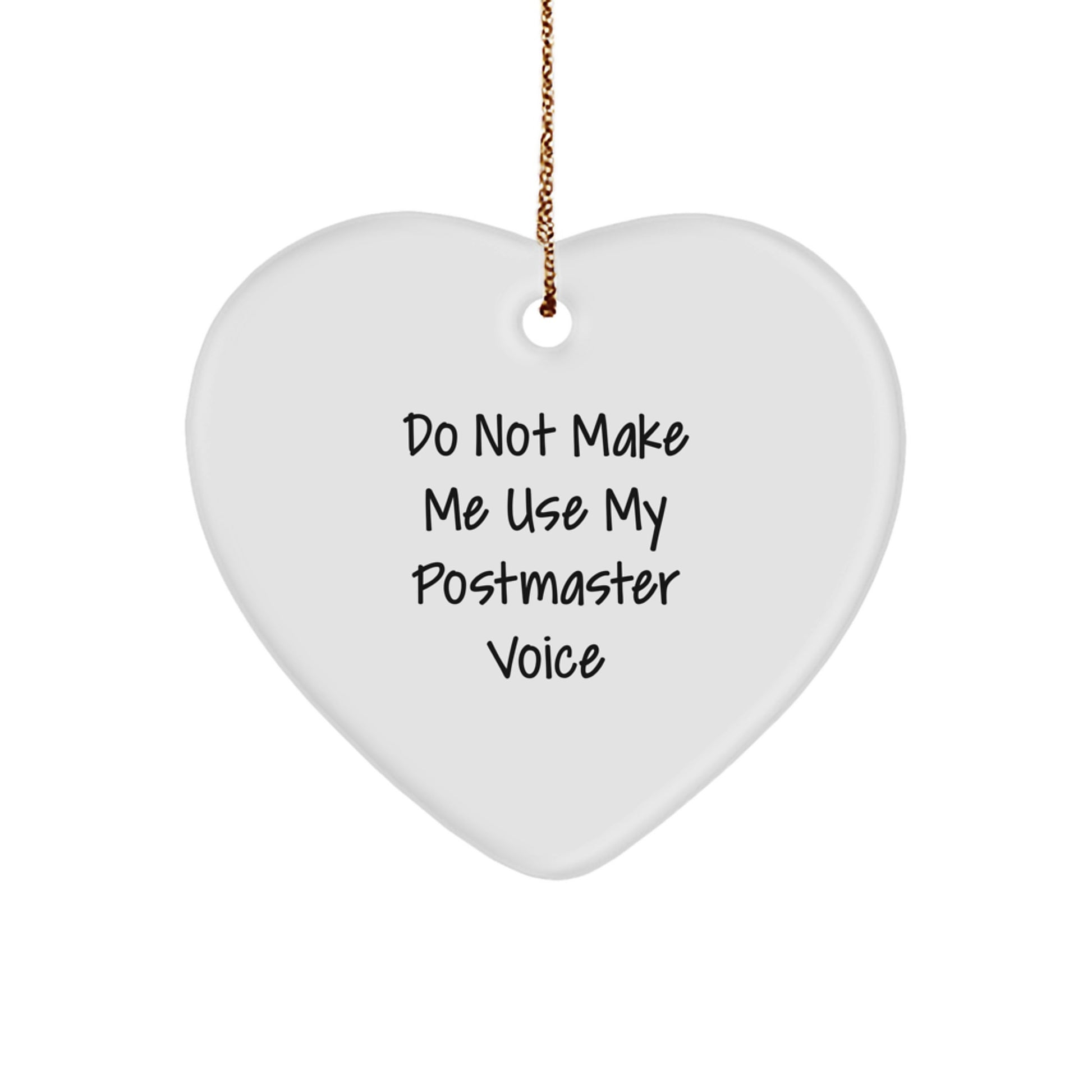 Funny Postmaster Gifts for Christmas - Heart Ornament with Gold Cord, Gifts from Women to Women, Perfect Postmaster Office Decor - Image 1