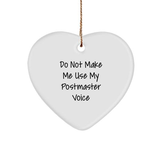 Funny Postmaster Gifts for Christmas - Heart Ornament with Gold Cord, Gifts from Women to Women, Perfect Postmaster Office Decor - Image 1