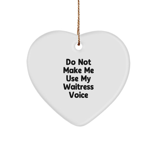 Christmas Gift for Her Waitress Heart Ornament Present - Image 1