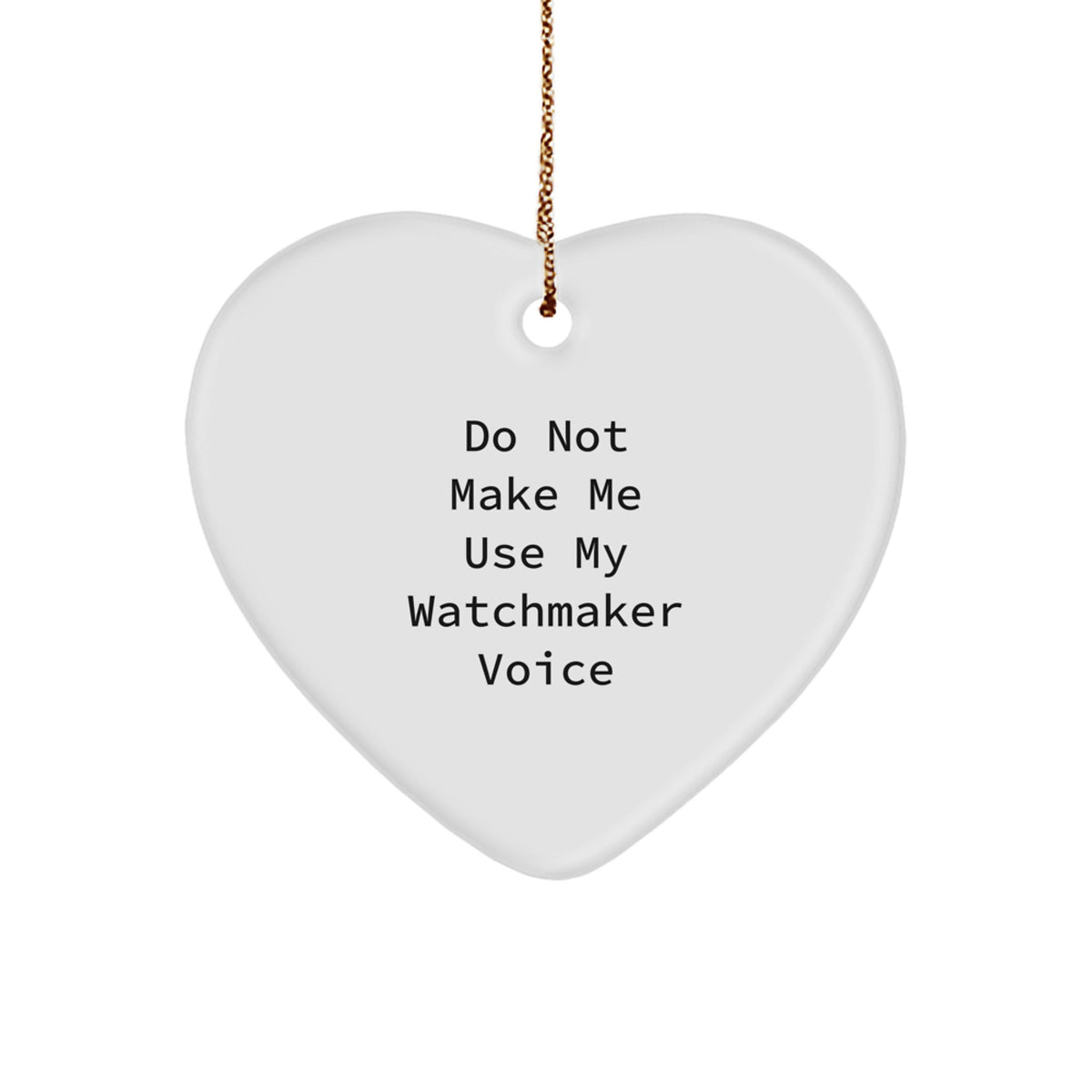 For Him Keepsake Watchmaker Heart Ornament White Christmas Unique Gift - Image 1
