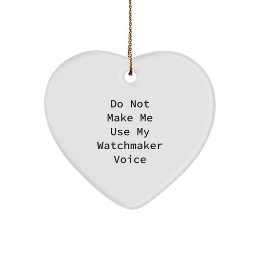 For Him Keepsake Watchmaker Heart Ornament White Christmas Unique Gift - Image 1