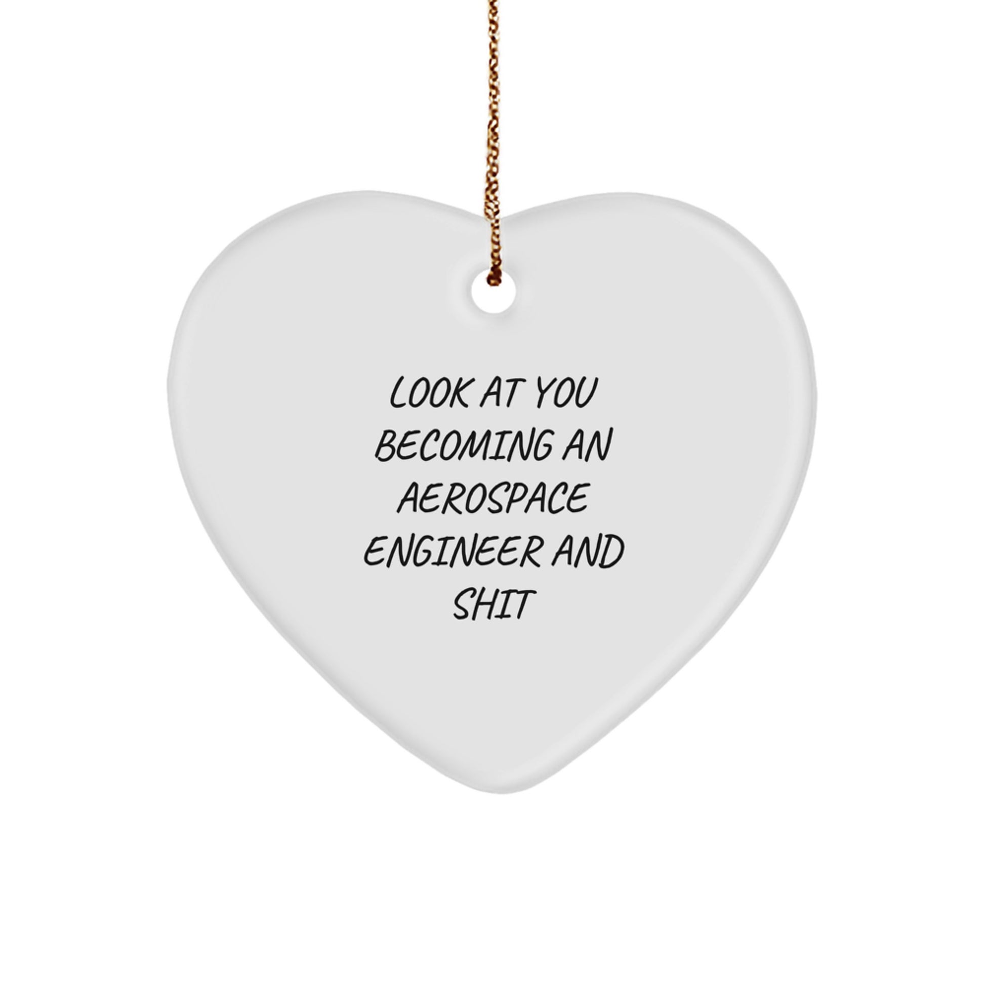Funny Aerospace Engineer Heart Ornament Gifts from Friends to Men or Women, Christmas Unique Gifts, Inspirational Aerospace Engineer Quote - Image 1