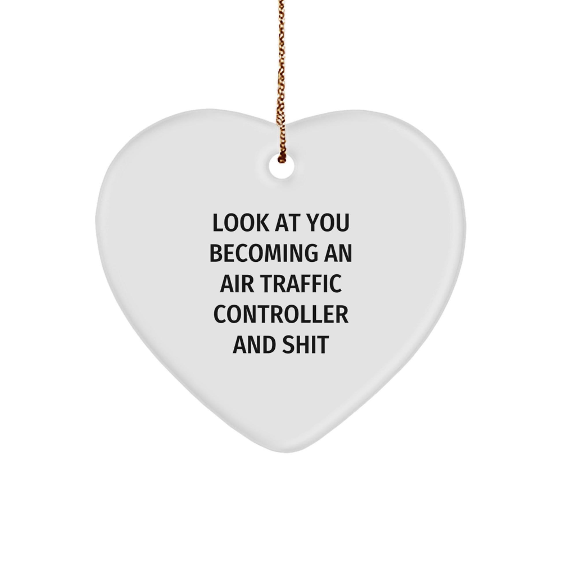 Funny Air Traffic Controller Heart Ornament Gifts from Friends for Men at Christmas Unique - Image 1