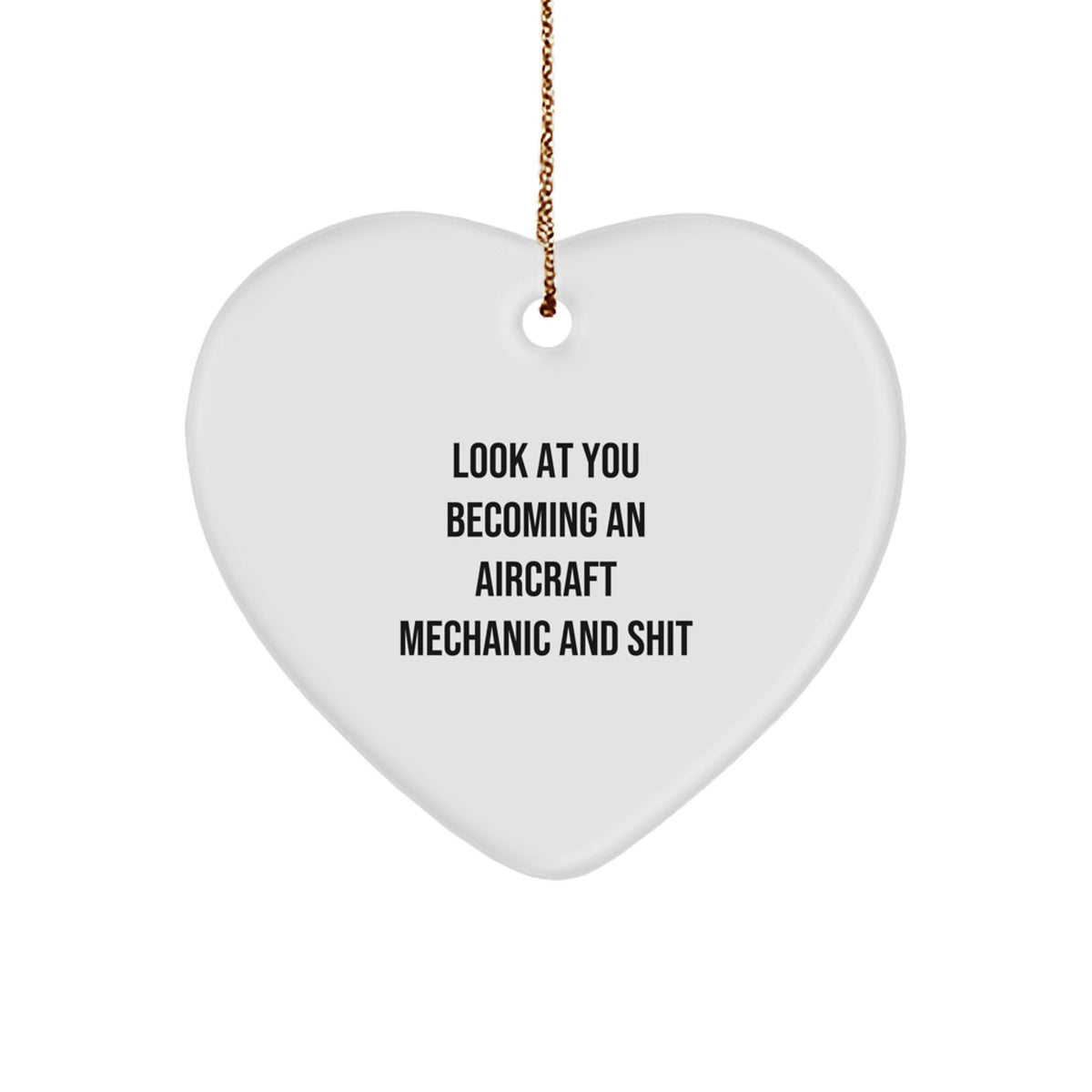 Christmas Unique Gift Aircraft Mechanic Heart Ornament for Her Present - Image 1